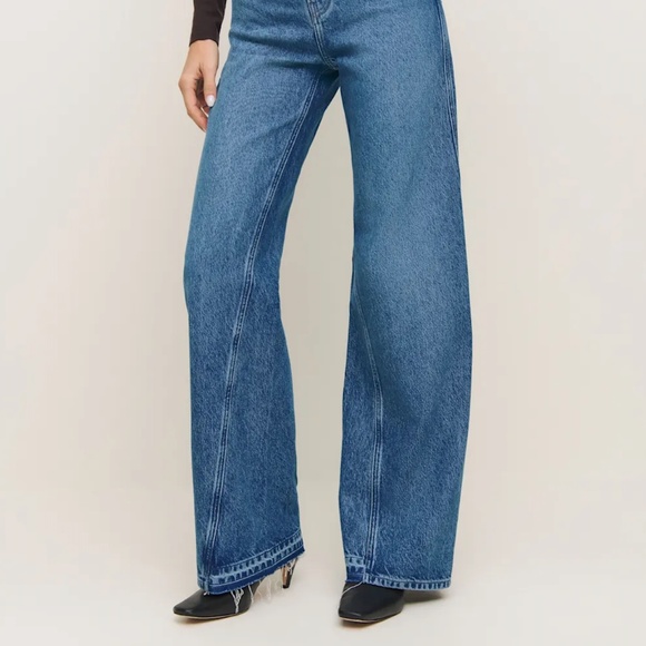 Reformation Denim - Reformation Cary High Rise Slouchy Wide Leg Jeans Blue - Size 30
